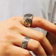 925 Silver Sanskrit Protection Adjustable Ring