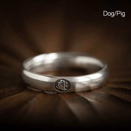 925 Sterling Silver Chinese Zodiac Buddha Blessing Ring 925 Sterling Silver Chinese Zodiac Buddha Blessing Ring