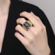 Tibetan Nine-Eye Dzi Bead Rotatable Wealth Ring