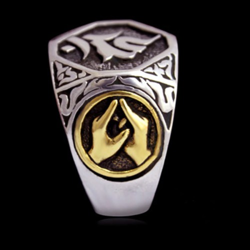 925 Silver Sanskrit Protection Adjustable Ring