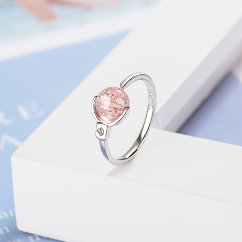 Pink Crystal Soothing Rotatable Ring