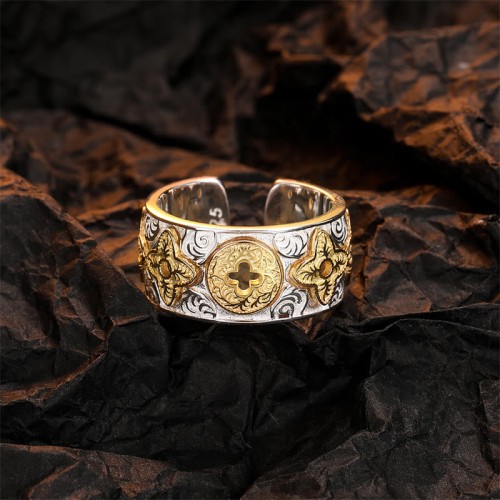 925 Silver Tang Dynasty Flower Luck Ring 925 Silver Tang Dynasty Flower Luck Ring