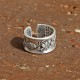 999 Sterling Silver Koi Lotus Heart Sutra Ring