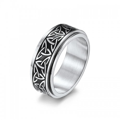 Triangle Knot Titanium Steel Calm Ring