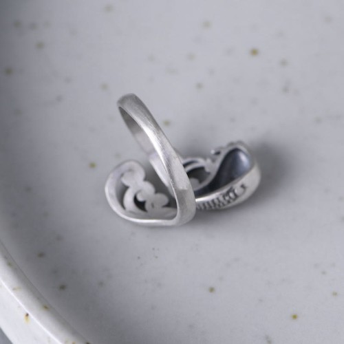 925 Silver Koi Fish Water Ripple Luck Ring