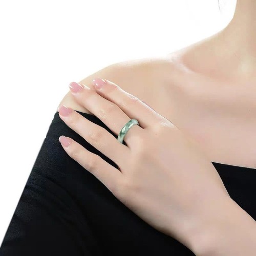 Natural Green Jade Luck Ring Natural Green Jade Luck Ring