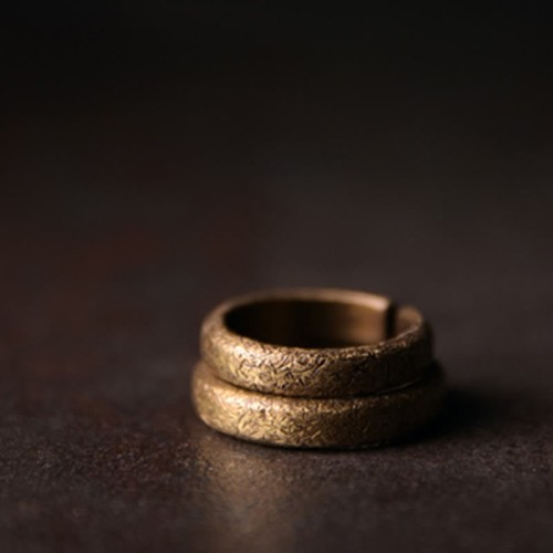 Tibetan Vintage Copper Luck Couple Ring Tibetan Vintage Copper Luck Couple Ring