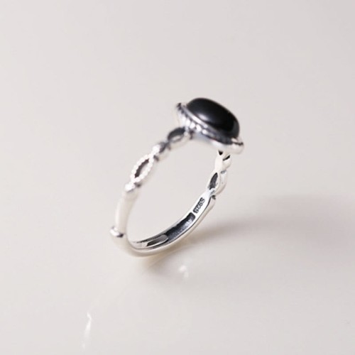 925 Sterling Silver Black Onyx Fortune Ring 925 Sterling Silver Black Onyx Fortune Ring