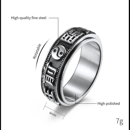 Letter Words Titanium Rotatable Ring Letter Words Titanium Rotatable Ring