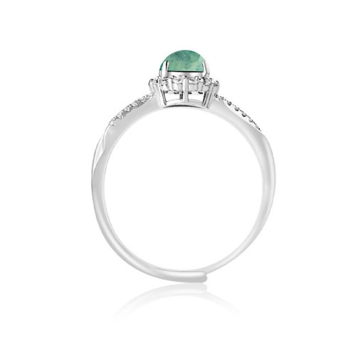 925 Sterling Silver Round Jade Luck Adjustable Ring 925 Sterling Silver Round Jade Luck Adjustable Ring