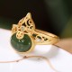 Gourd Cyan Jade Copper Coin Luck Ring Gourd Cyan Jade Copper Coin Luck Ring