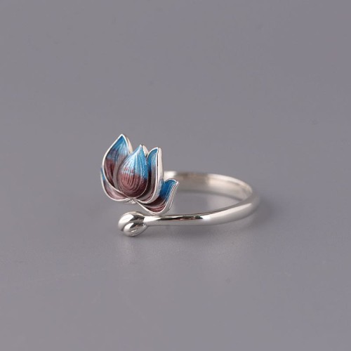 925 Silver Lotus Flower New Beginning Ring