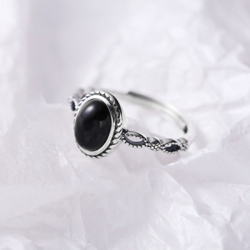 925 Sterling Silver Black Onyx Fortune Ring 925 Sterling Silver Black Onyx Fortune Ring