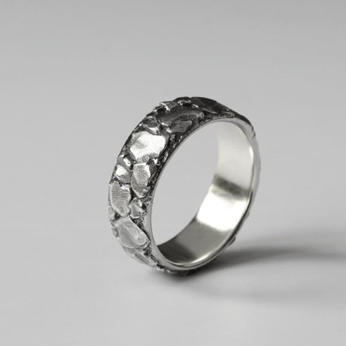 Rock Pattern Copper Luck Blessing Ring Rock Pattern Copper Luck Blessing Ring
