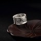 999 Sterling Silver Koi Lotus Heart Sutra Ring