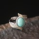 925 Silver Turquoise Feather Protection Ring