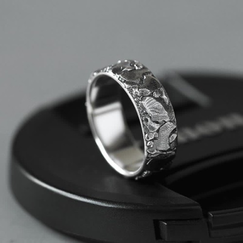 Rock Pattern Copper Luck Blessing Ring Rock Pattern Copper Luck Blessing Ring