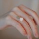 14K Gold Plated Tridacna Stone Rose Flower Jade Blessing Ring 14K Gold Plated Tridacna Stone Rose Flower Jade Blessing Ring