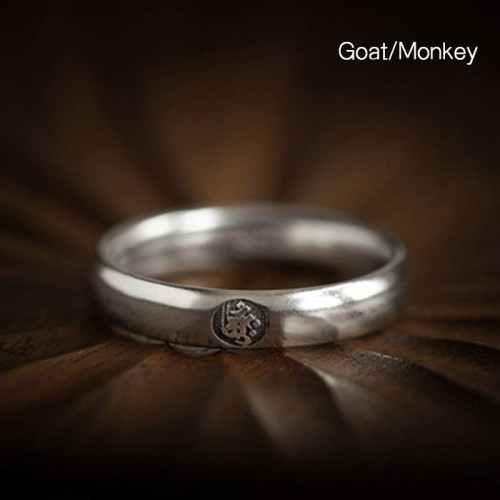 925 Sterling Silver Chinese Zodiac Buddha Blessing Ring 925 Sterling Silver Chinese Zodiac Buddha Blessing Ring