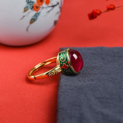 Sterling Silver Red Corundum Courage Ring Sterling Silver Red Corundum Courage Ring