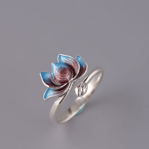 925 Silver Lotus Flower New Beginning Ring