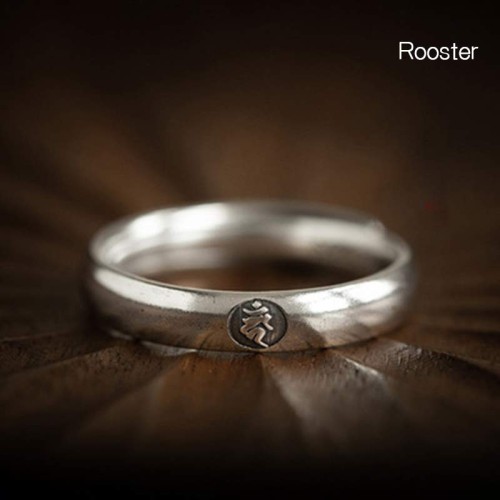 925 Sterling Silver Chinese Zodiac Buddha Blessing Ring 925 Sterling Silver Chinese Zodiac Buddha Blessing Ring
