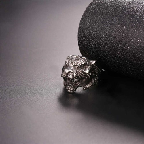 Men's Tiger Head Titanium Steel Punk Rock Ring Men's Tiger Head Titanium Steel Punk Rock Ring