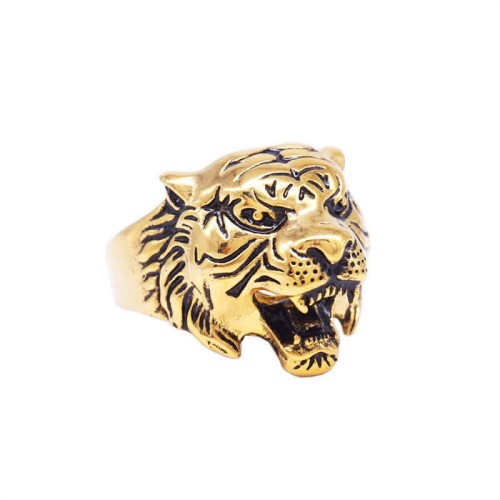 Men's Tiger Head Titanium Steel Punk Rock Ring Men's Tiger Head Titanium Steel Punk Rock Ring