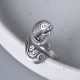 925 Silver Koi Fish Water Ripple Luck Ring
