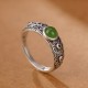 925 Silver Hetian Cyan Jade Harmony Ring 925 Silver Hetian Cyan Jade Harmony Ring