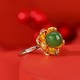 925 Silver White Jade Cyan Jade Success Ring 925 Silver White Jade Cyan Jade Success Ring