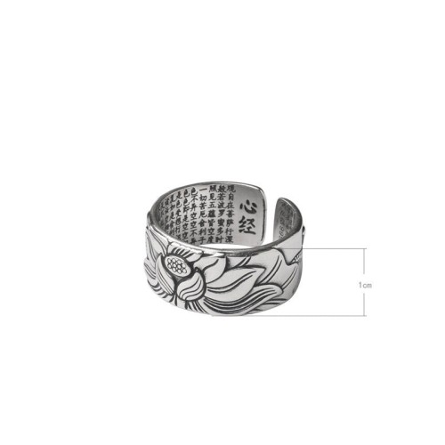Tibetan Lotus White Copper Enlightenment Ring