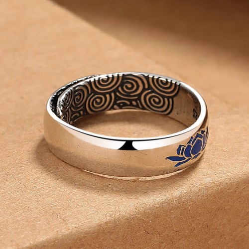Tibetan Blue Lotus Copper Enlightenment Ring Tibetan Blue Lotus Copper Enlightenment Ring