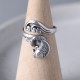 925 Silver Koi Fish Water Ripple Luck Ring