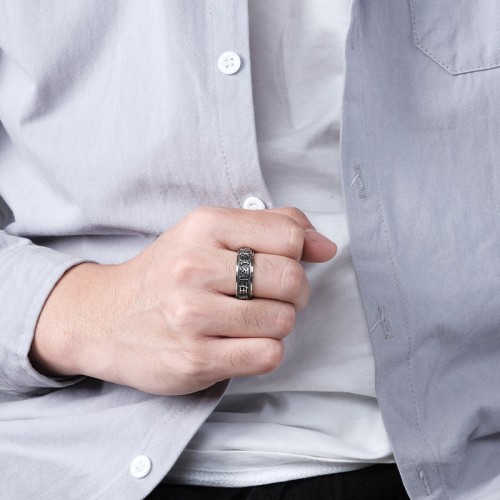 Letter Words Titanium Rotatable Ring Letter Words Titanium Rotatable Ring