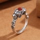 PiXiu Copper Coin Red Agate Wealth Ring