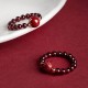 Garnet Cinnabar PiXiu Om Mani Padme Hum Protection Ring