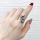 925 Silver Koi Fish Water Ripple Luck Ring