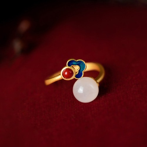 White Jade Auspicious Cloud Luck Ring White Jade Auspicious Cloud Luck Ring