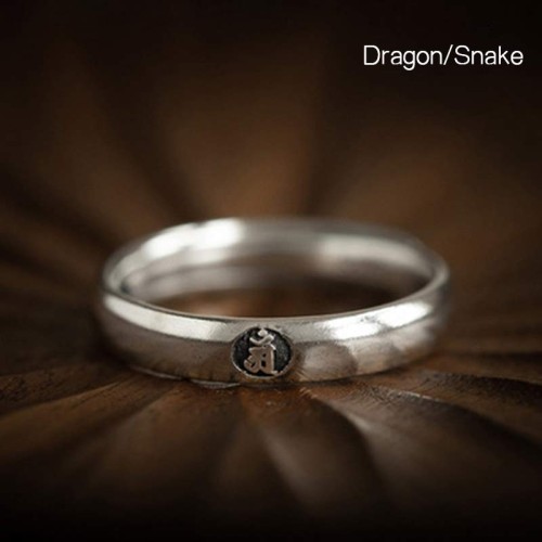 925 Sterling Silver Chinese Zodiac Buddha Blessing Ring 925 Sterling Silver Chinese Zodiac Buddha Blessing Ring