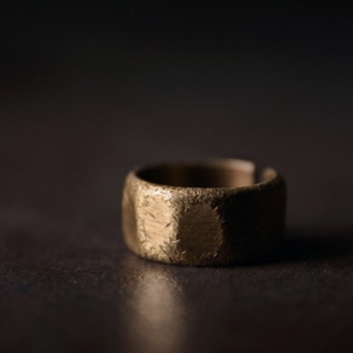Tibetan Simple Copper Frosted Wealth Ring