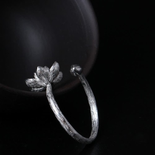925 Silver Lotus Blessing Ring 925 Silver Lotus Blessing Ring