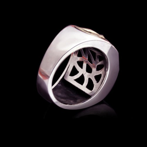 925 Silver Sanskrit Protection Adjustable Ring