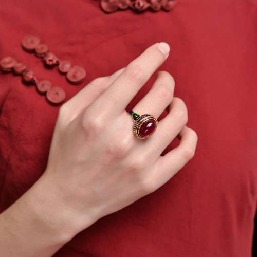 Sterling Silver Red Corundum Courage Ring Sterling Silver Red Corundum Courage Ring