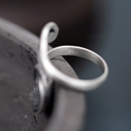 925 Silver Koi Fish Water Ripple Luck Ring