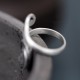 925 Silver Koi Fish Water Ripple Luck Ring