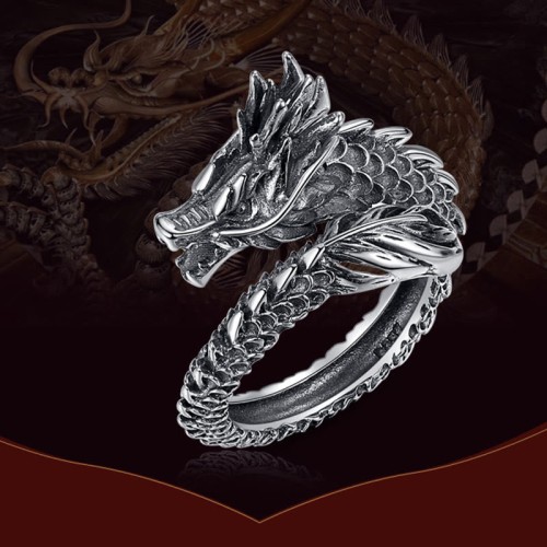 925 Silver Vintage Dragon Protection Ring 925 Silver Vintage Dragon Protection Ring