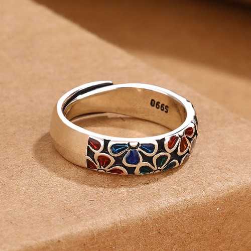 Colorful Plum Blossom Copper Ring Colorful Plum Blossom Copper Ring