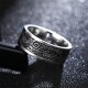 Vintage Wave Auspicious Clouds Titanium Steel Balance Ring