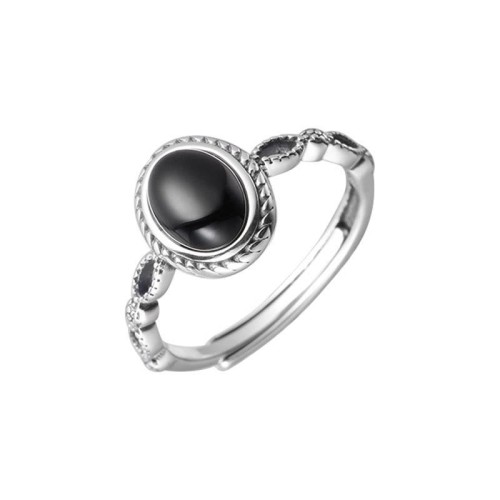 925 Sterling Silver Black Onyx Fortune Ring 925 Sterling Silver Black Onyx Fortune Ring